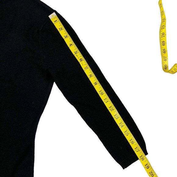 Boston Proper Black Beaded Embroidered Floral V Neck Sweater XS So Soft! - Picture 14 of 14